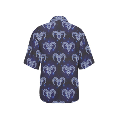 Aries Zodiac Pattern Print Design 01 Women's Hawaiian Shirt