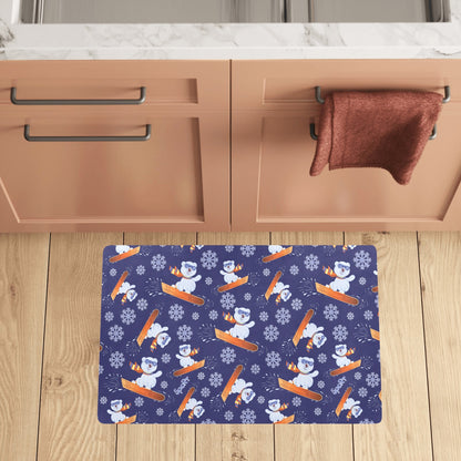 Snowboard Bear Print Design LKS305 Kitchen Mat