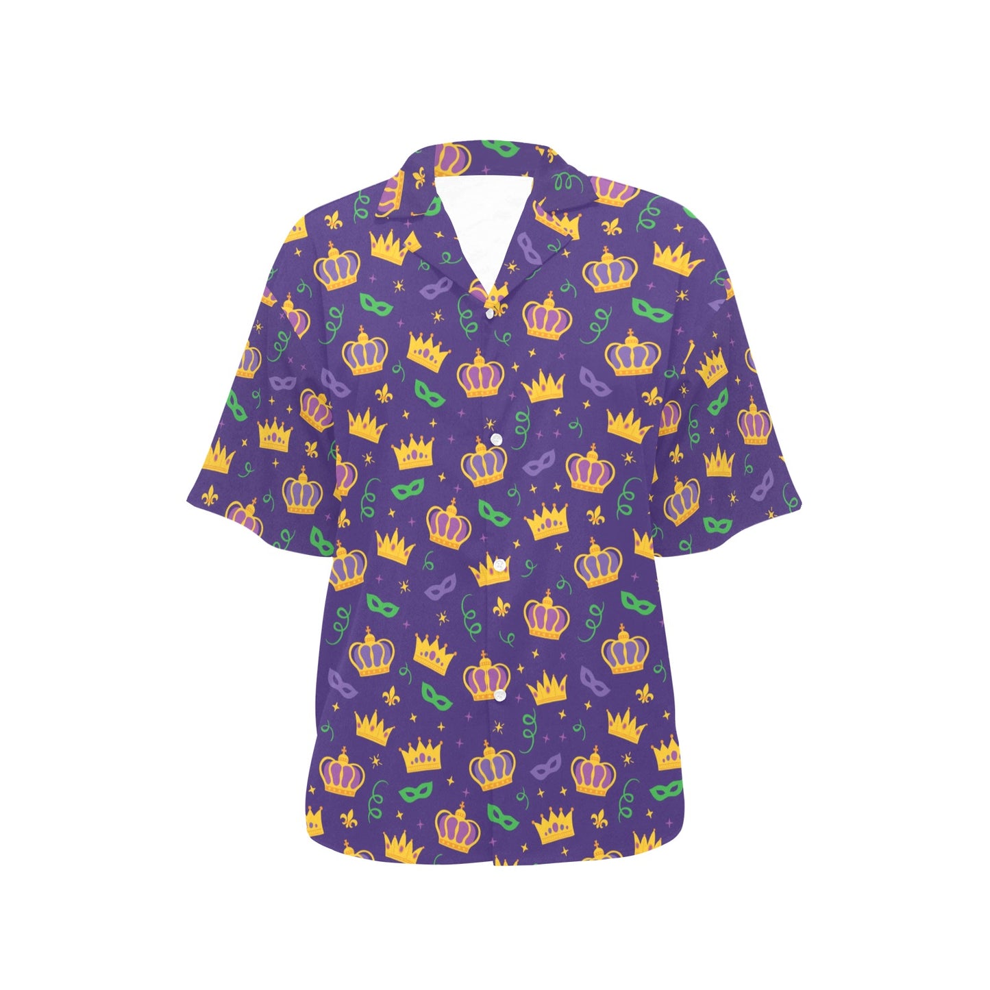 Mardi Gras Pattern Print Design 03 Women's Hawaiian Shirt