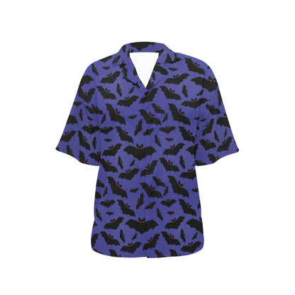 Bat Halloween Pattern Print Design 02 Women's Hawaiian Shirt