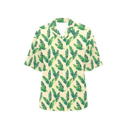 Banana Leaf Pattern Print Design 01 Women's Hawaiian Shirt