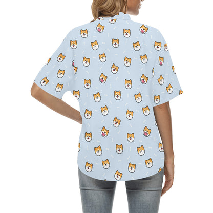 Shiba Inu Print Design LKS3012 Women's Hawaiian Shirt