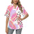 Pink Tropical Palm Leaves Women's Hawaiian Shirt