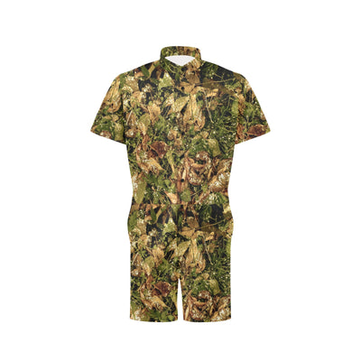 Camo Realistic Tree Forest Texture Print Men's Romper