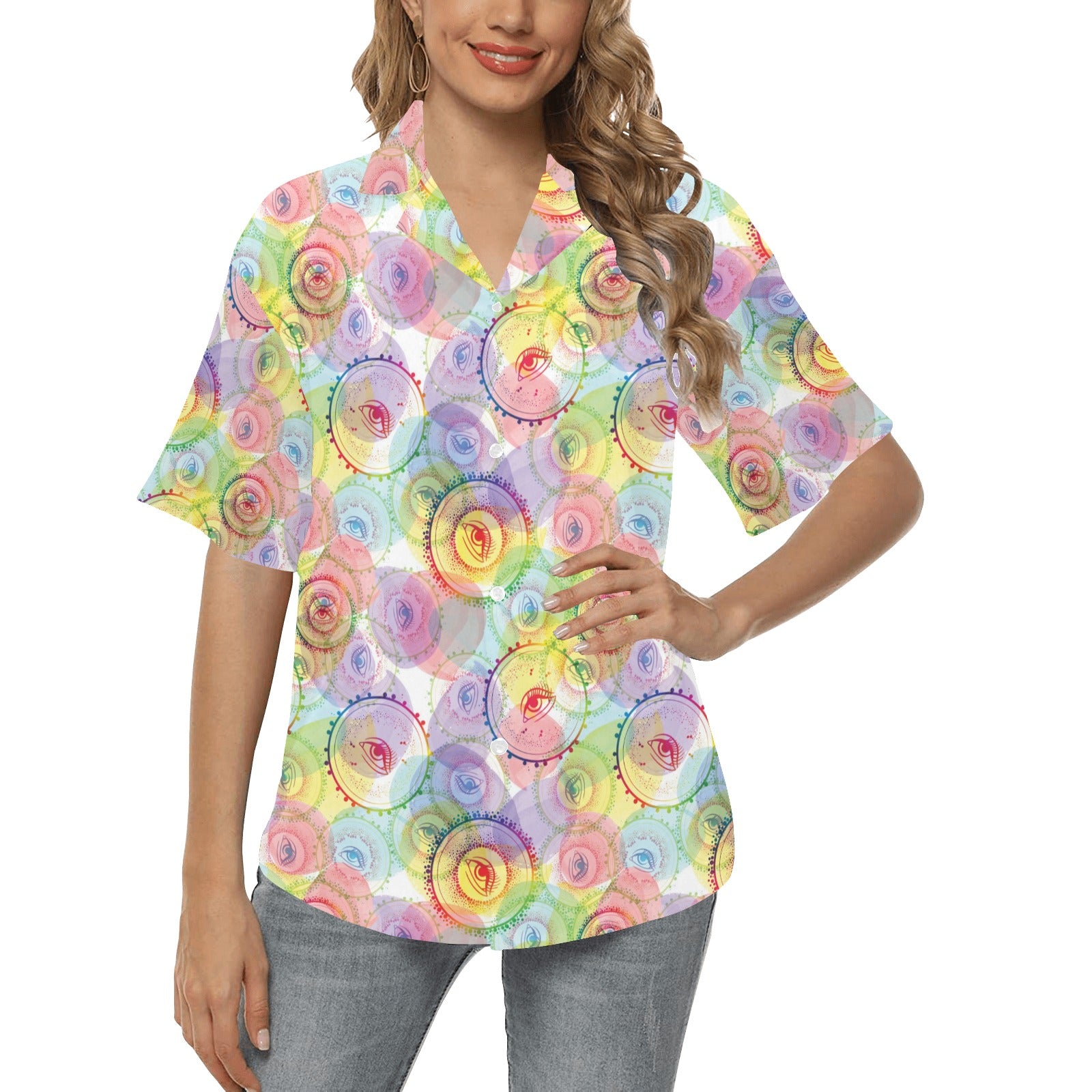 Third Eye Print Design LKS303 Women's Hawaiian Shirt