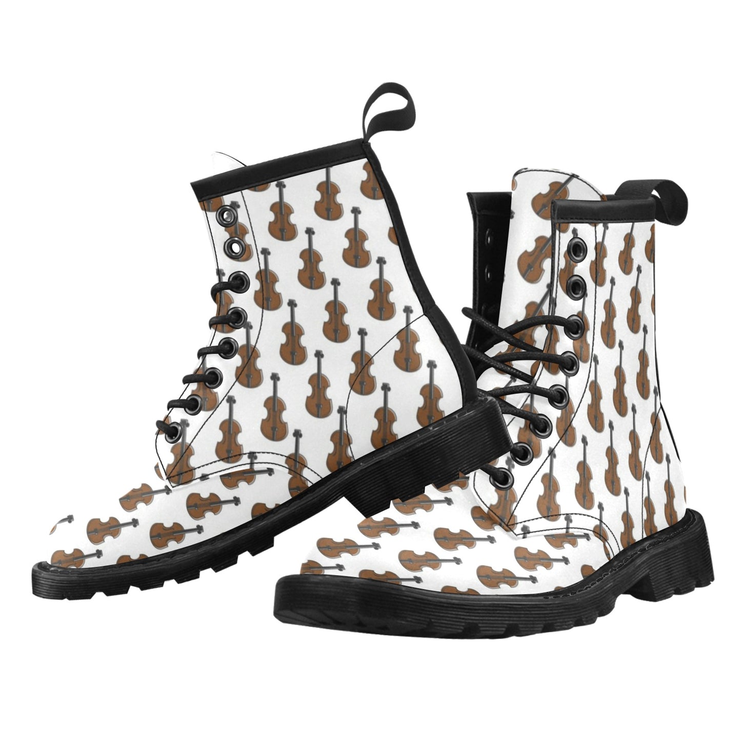 Violin Print Design LKS405 Women's Boots