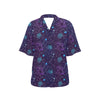 Zodiac Galaxy Design Print Women's Hawaiian Shirt