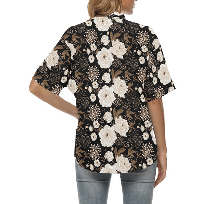 Peony Pattern Print Design A02 Women's Hawaiian Shirt