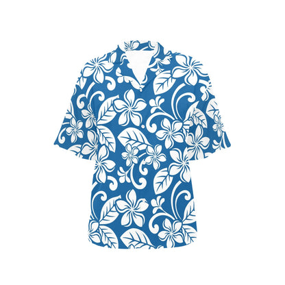 Plumeria Pattern Print Design PM013 Women's Hawaiian Shirt