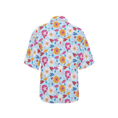 Morning Glory Pattern Print Design MG06 Women's Hawaiian Shirt