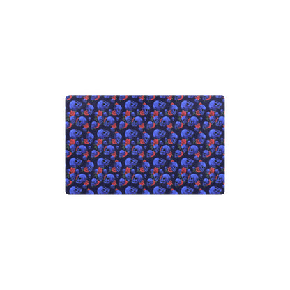 Skull Roses Neon Design Themed Print Kitchen Mat