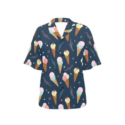 Ice Cream Pattern Print Design 04 Women's Hawaiian Shirt