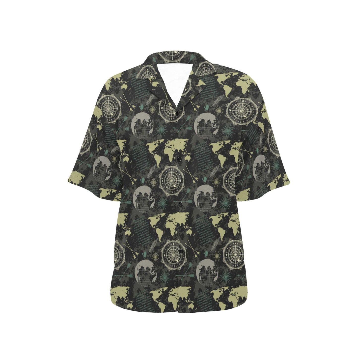World Map Print Design LKS303 Women's Hawaiian Shirt