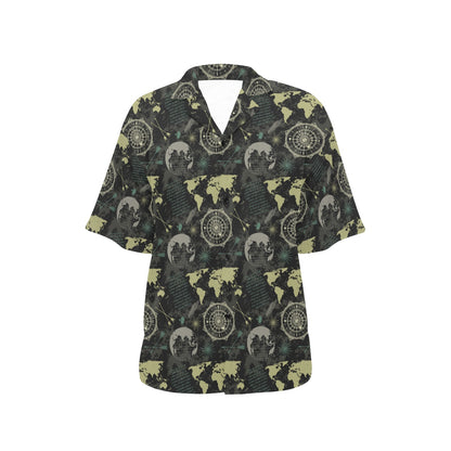 World Map Print Design LKS303 Women's Hawaiian Shirt