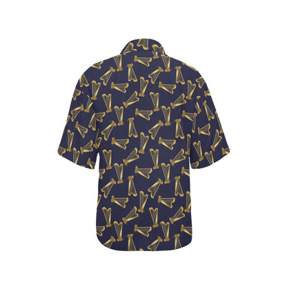 Harp Print Design LKS401 Women's Hawaiian Shirt