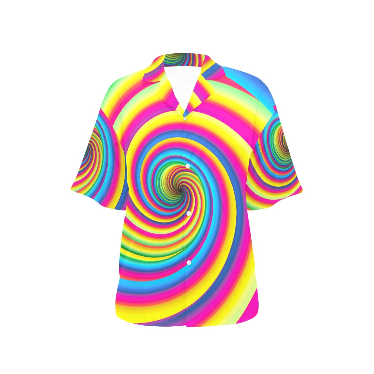 Vortex Twist Swirl Rainbow Design Women's Hawaiian Shirt