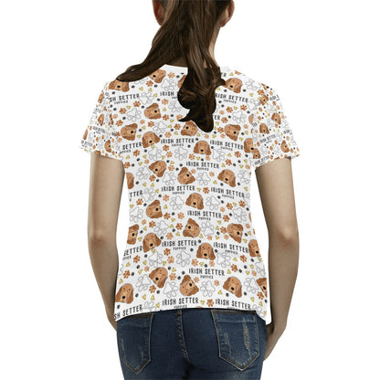 Setters Irish Print Design LKS301 Women's  T-shirt