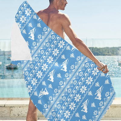 Ski Knit Pattern Print Design LKS302 Beach Towel 32" x 71"