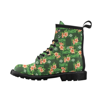 Hibiscus Pattern Print Design HB05 Women's Boots