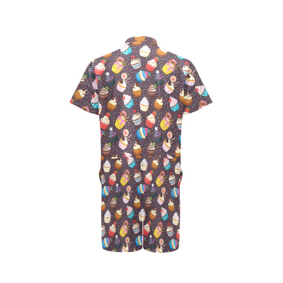 Cupcakes Party Print Pattern Men's Romper