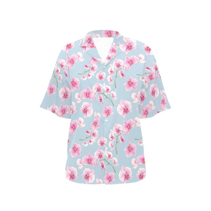 Orchid Pink Pattern Print Design OR01 Women's Hawaiian Shirt