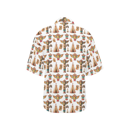 Totem Native Print Design LKS303 Women's Hawaiian Shirt