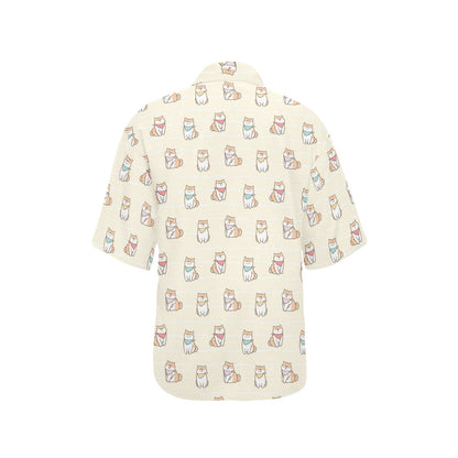 Shiba Inu Print Design LKS306 Women's Hawaiian Shirt