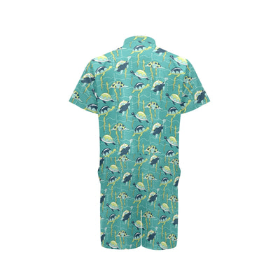 Sea Turtle Pattern Print Design T08 Men's Romper