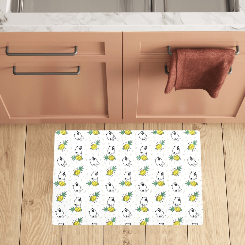 Bull Terriers Pattern Print Design 05 Kitchen Mat