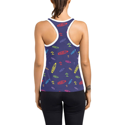 Surfboard Print Design LKS305 Women's Racerback Tank Top