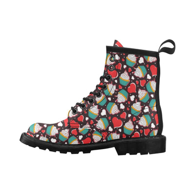 Cupcakes Heart Print Pattern Women's Boots