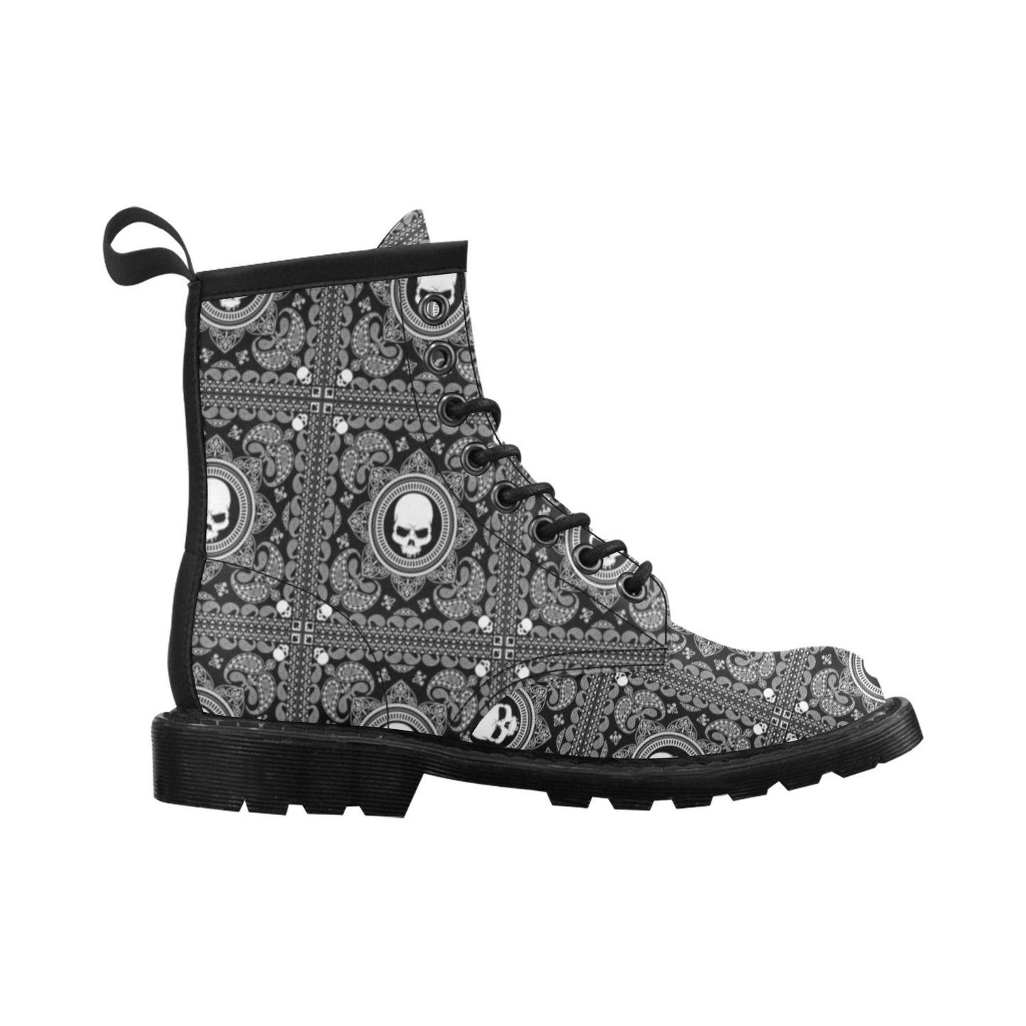 Bandana Skull Print Design LKS303 Women's Boots