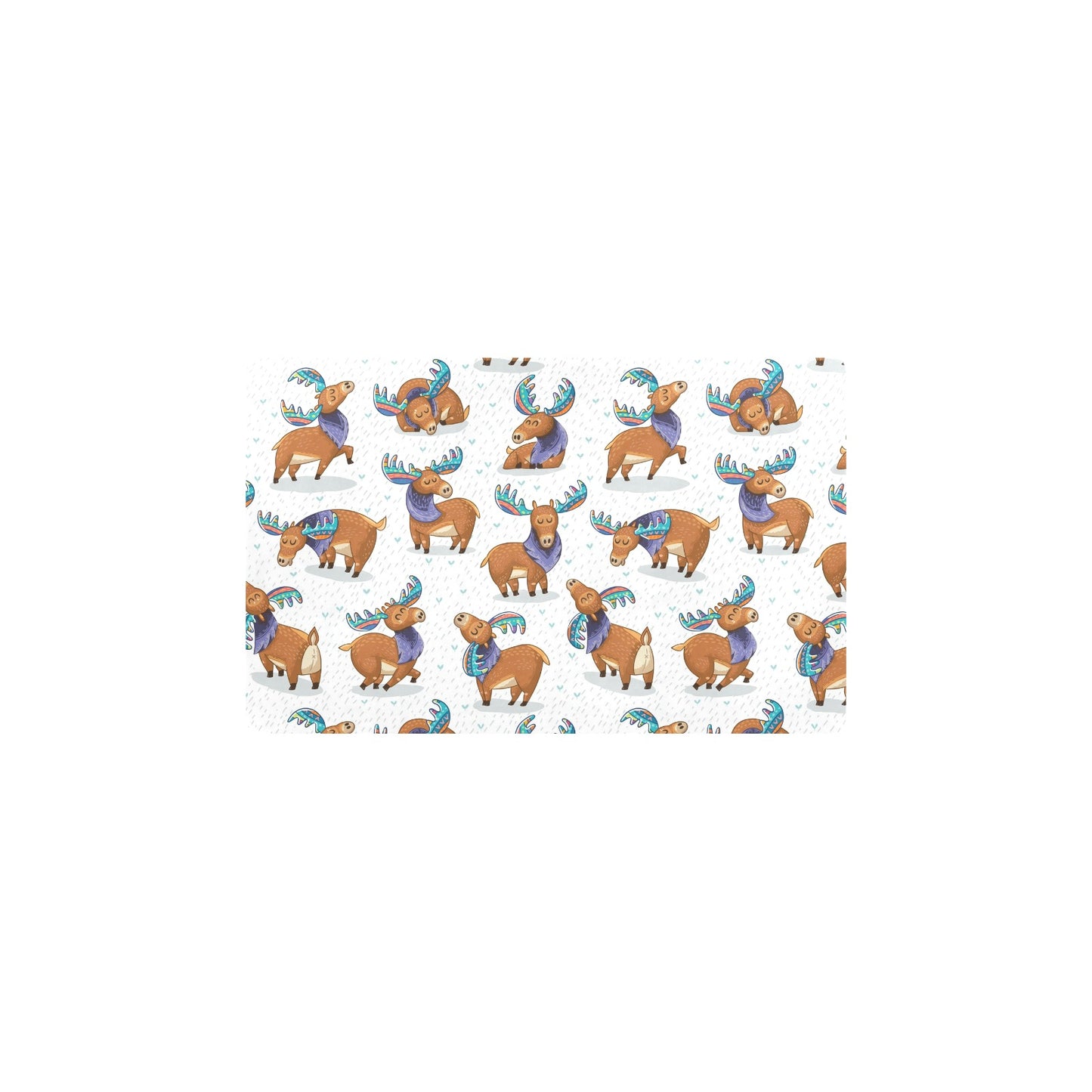 Moose Cute Pattern Print Design 01 Kitchen Mat