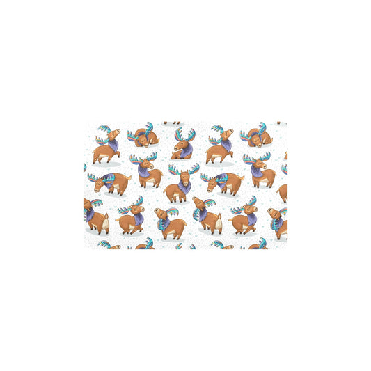 Moose Cute Pattern Print Design 01 Kitchen Mat