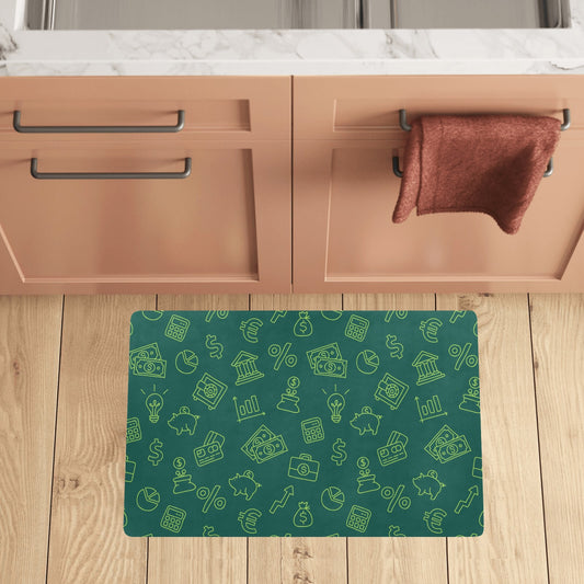 Accounting Financial Pattern Print Design 02 Kitchen Mat