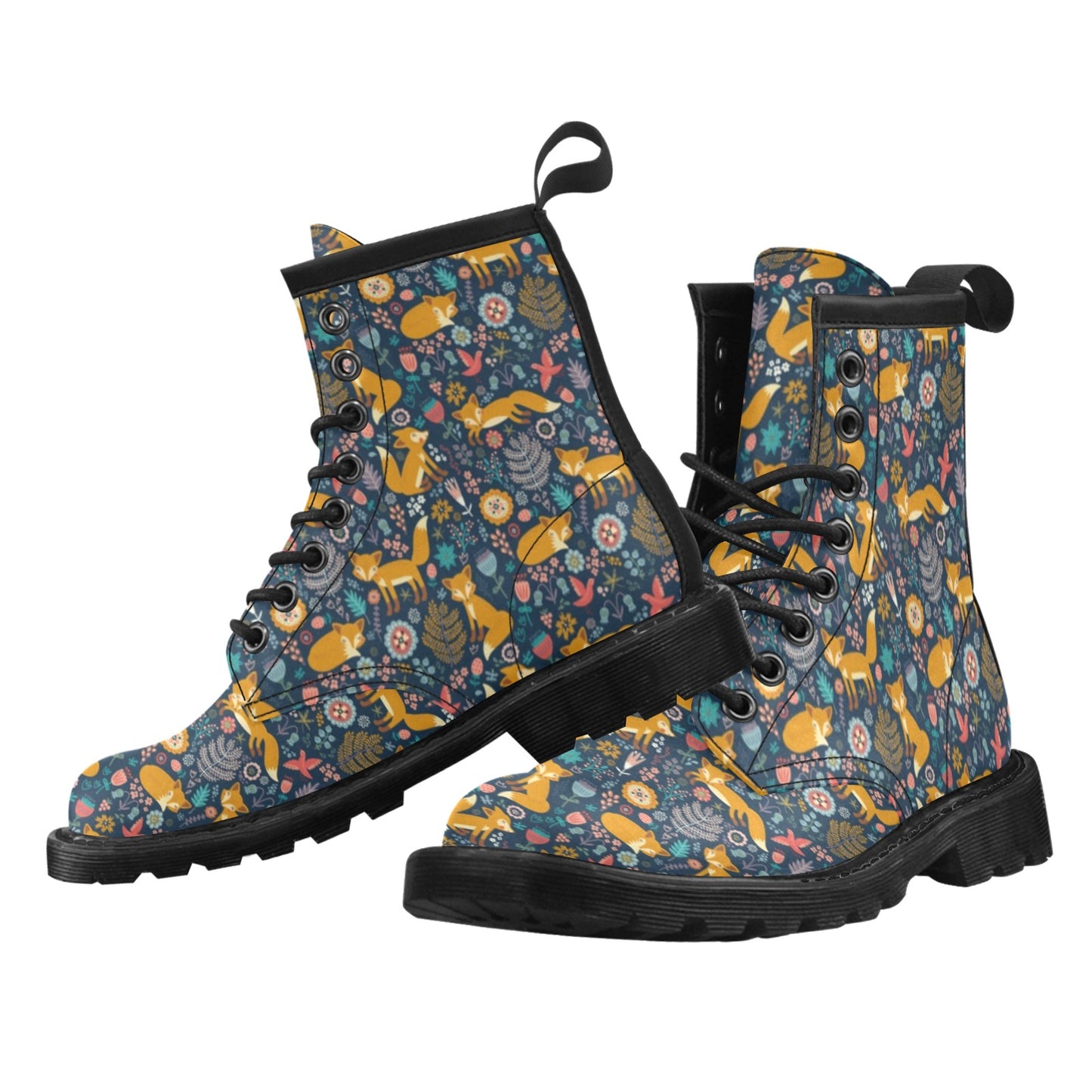 Fox Cute Jungle Print Pattern Women's Boots