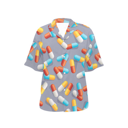 Pill Pattern Print Design A01 Women's Hawaiian Shirt
