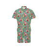 Hummingbird with Rose Themed Print Men's Romper