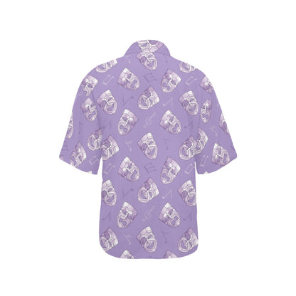 Acting Mask Pattern Print Design 05 Women's Hawaiian Shirt
