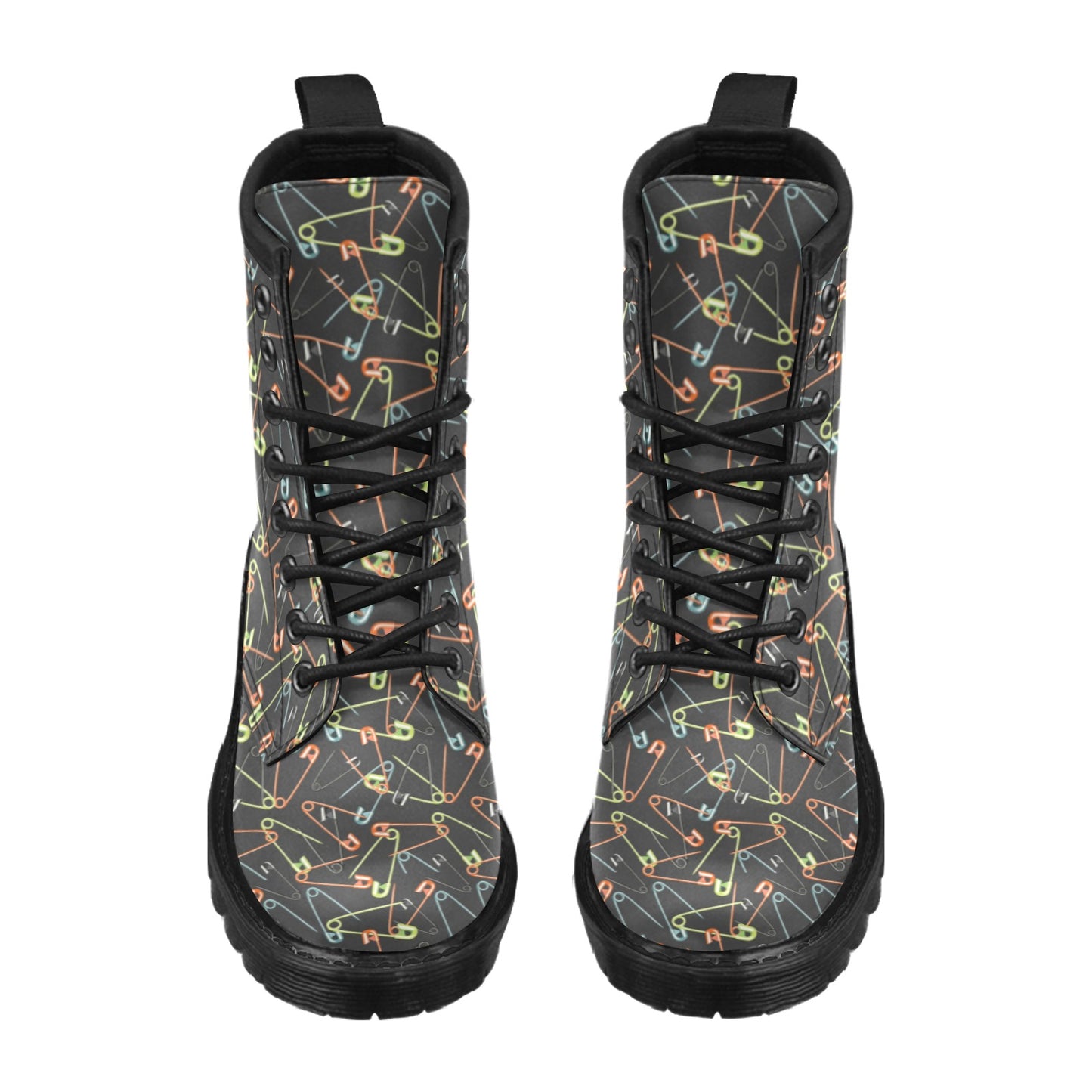 Safety Pin Print Design LKS301 Women's Boots