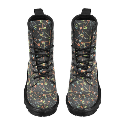 Safety Pin Print Design LKS301 Women's Boots