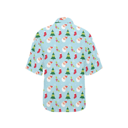 Santa Themed Print Design LKS301 Women's Hawaiian Shirt