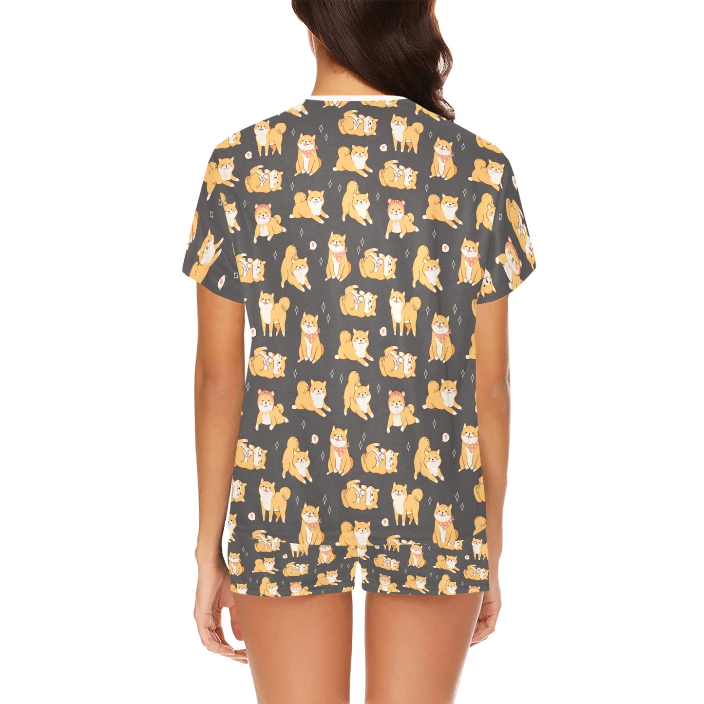 Shiba Inu Print Design LKS309 Women's Short Pajama Set
