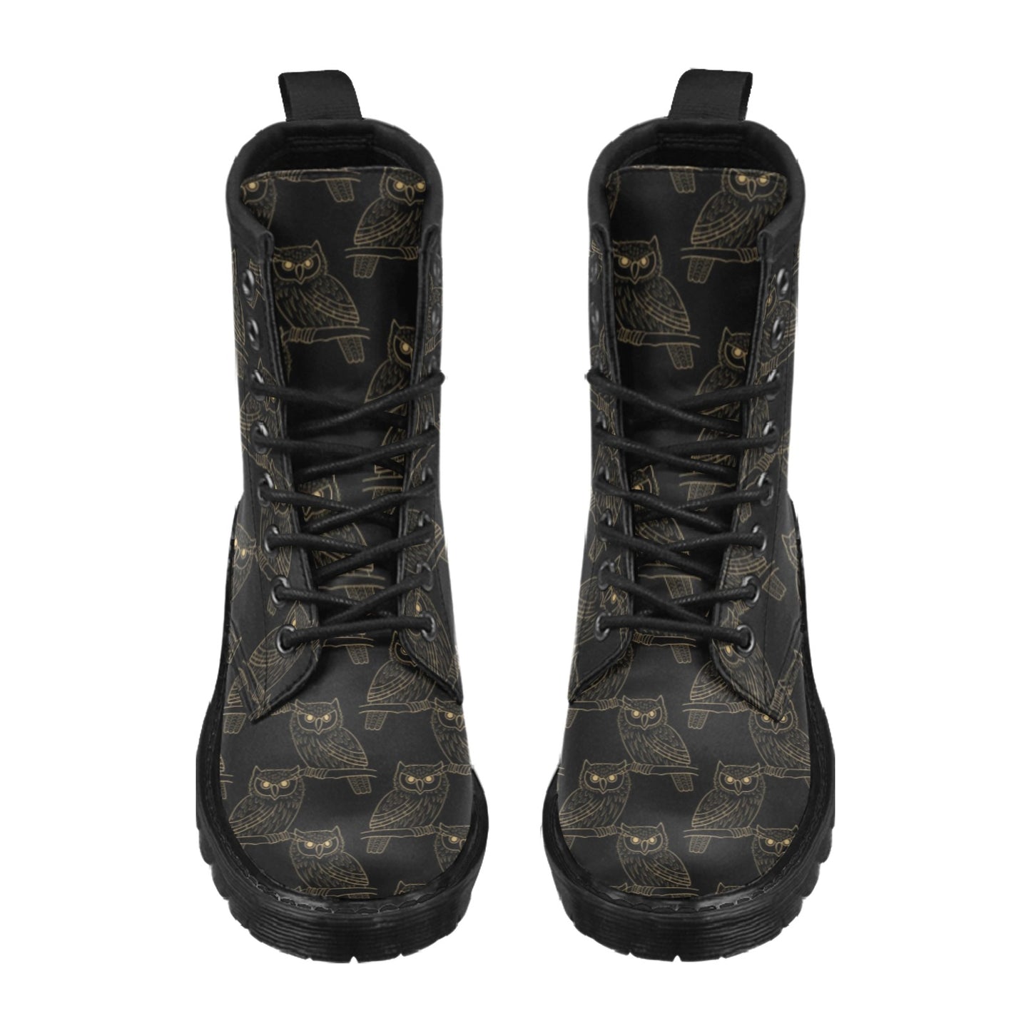 Gold Owl Pattern Women's Boots