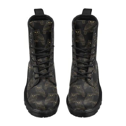 Gold Owl Pattern Women's Boots