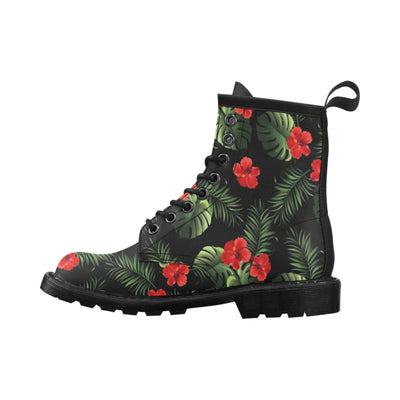 Red Hibiscus Tropical Women's Boots