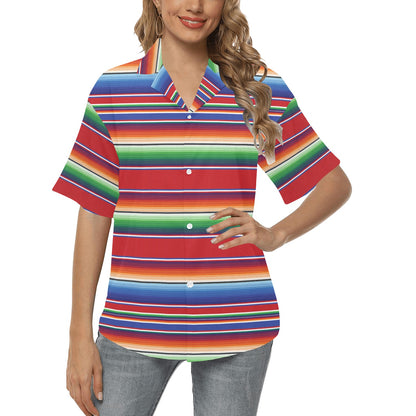 Serape Print Design LKS304 Women's Hawaiian Shirt