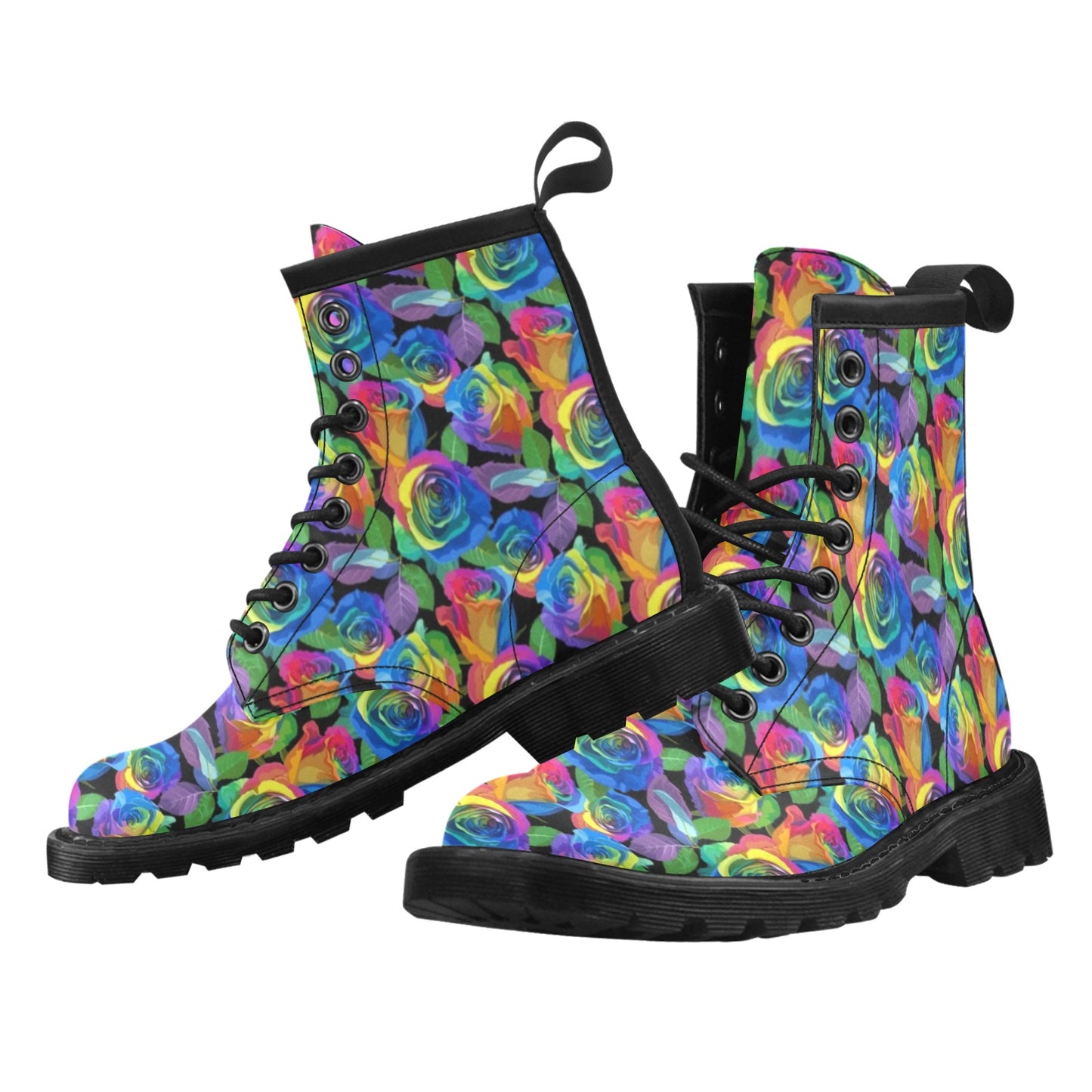 Rose Pattern Print Design RO02 Women's Boots
