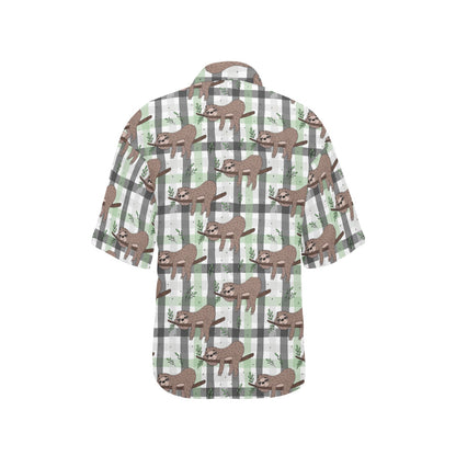 Sloth Print Design LKS301 Women's Hawaiian Shirt