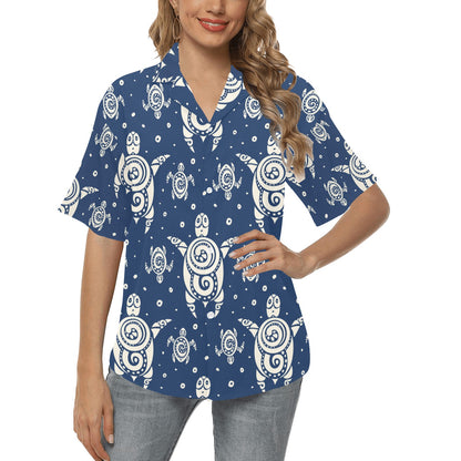 Sea Turtle Tribal Women's Hawaiian Shirt